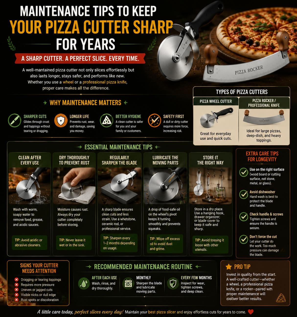 Maintenance Tips to Keep Your Pizza Cutter Sharp for Years