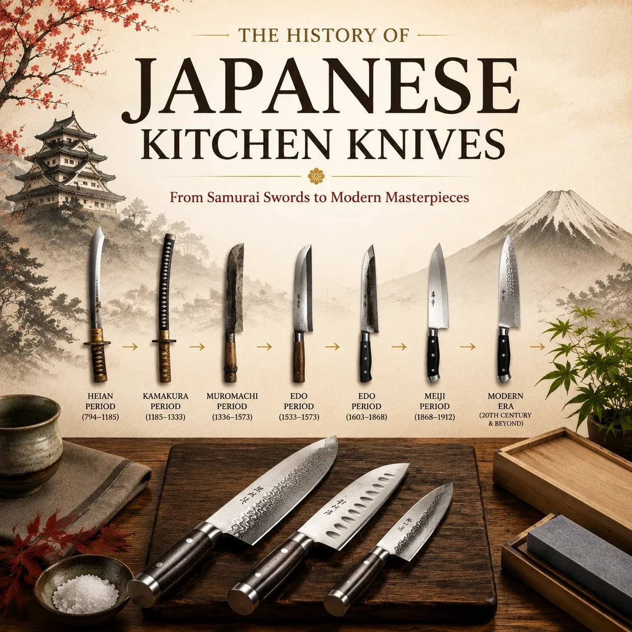 The History of Japanese Kitchen Knives and Their Evolution in Professional Kitchens