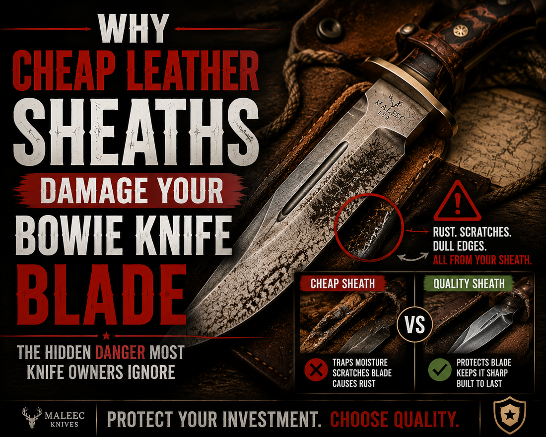Why Cheap Leather Sheaths Damage Your Bowie Knife Blade