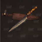 Handmade Chef Knife With 440C Stainless Steel Blade & Leather Sheath