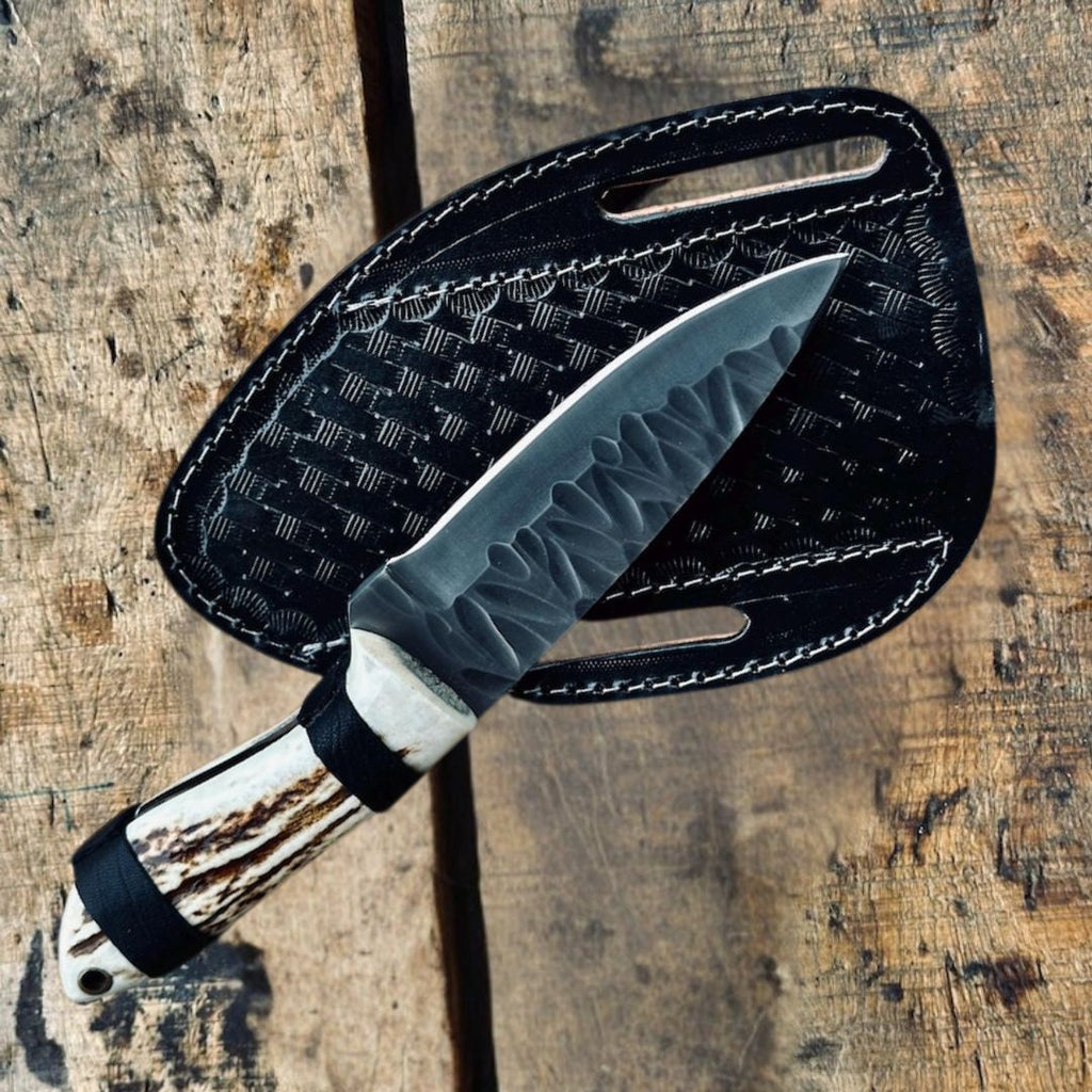 Custom Handmade Hunting Skinner Knife | High Carbon Steel with Stag Horn Handle