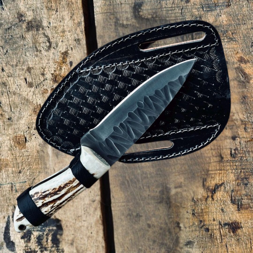 Custom Handmade Hunting Skinner Knife | High Carbon Steel with Stag Horn Handle