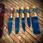 Handmade Carbon Steel Steak Knife Set 6-Piece