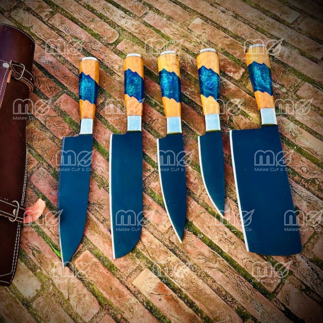 Handmade Carbon Steel Steak Knife Set 6-Piece