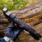 Original Custom Hand Forged Viking Bearded Pizza Cutter Axe