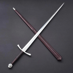 Hand-Forged Medieval Long Sword With Scabbard | Carbon Steel Decorative Sword for Cosplay & Gifting