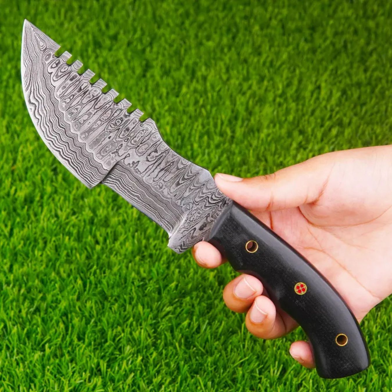 Custom Handmade Damascus Hunting Knife – Fixed Blade With Sheath