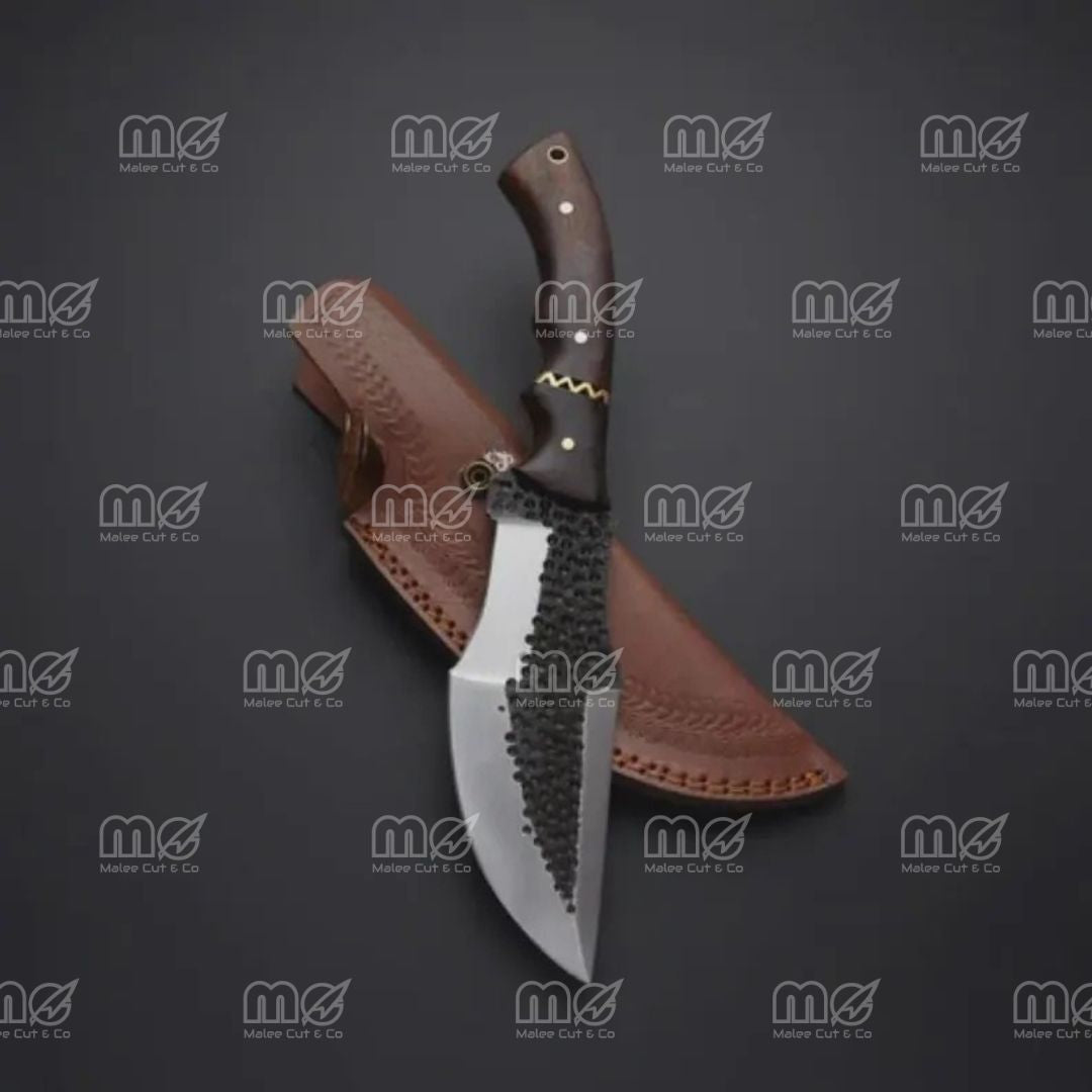 Tom Brown Tracker Knife – Carbon Steel Full Tang Blade with Rosewood Handle And Leather Sheath