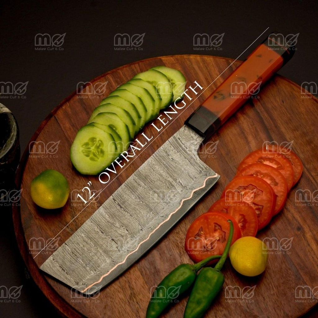 Artisan Copper Damascus Chef Knife Set –  Free Shipping