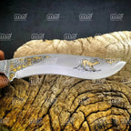 Hand-Forged Bowie Knife With Leather Sheath – Custom Hunting & Bushcraft Knife