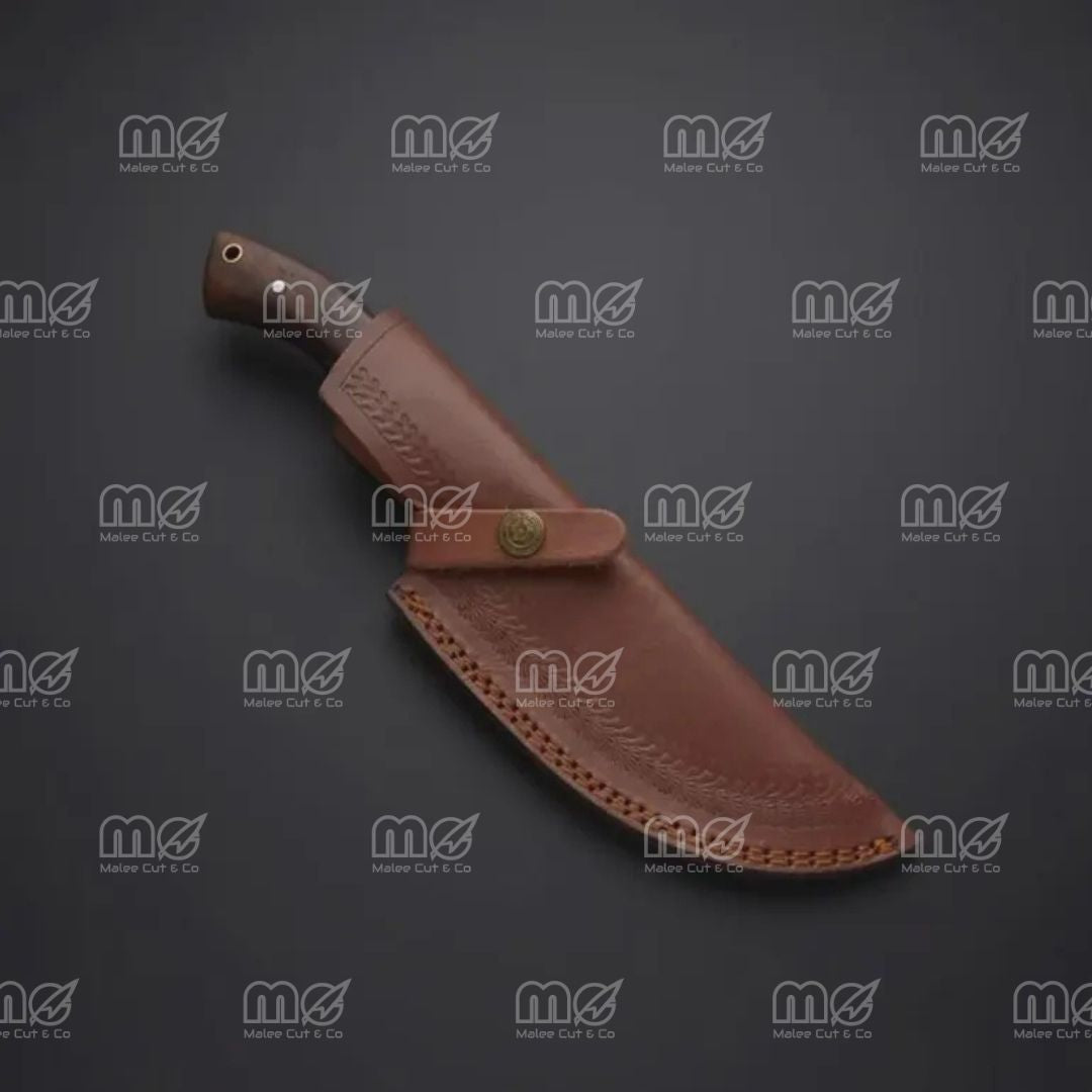 Tom Brown Tracker Knife – Carbon Steel Full Tang Blade with Rosewood Handle And Leather Sheath