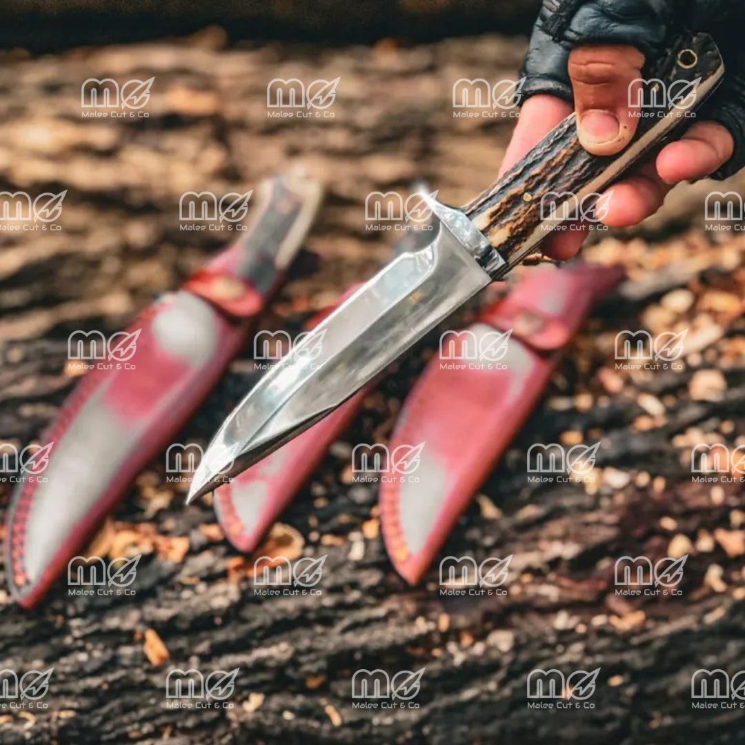 Lot of 3 Custom Handmade Bob Loveless Style Hunting Knives