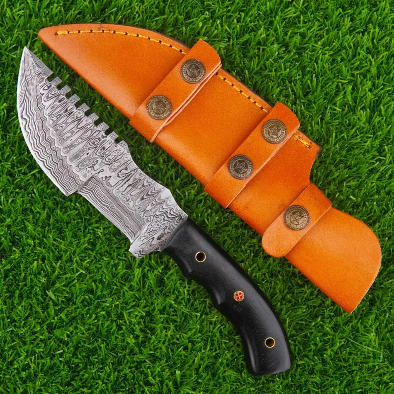 Custom Handmade Damascus Hunting Knife – Fixed Blade With Sheath