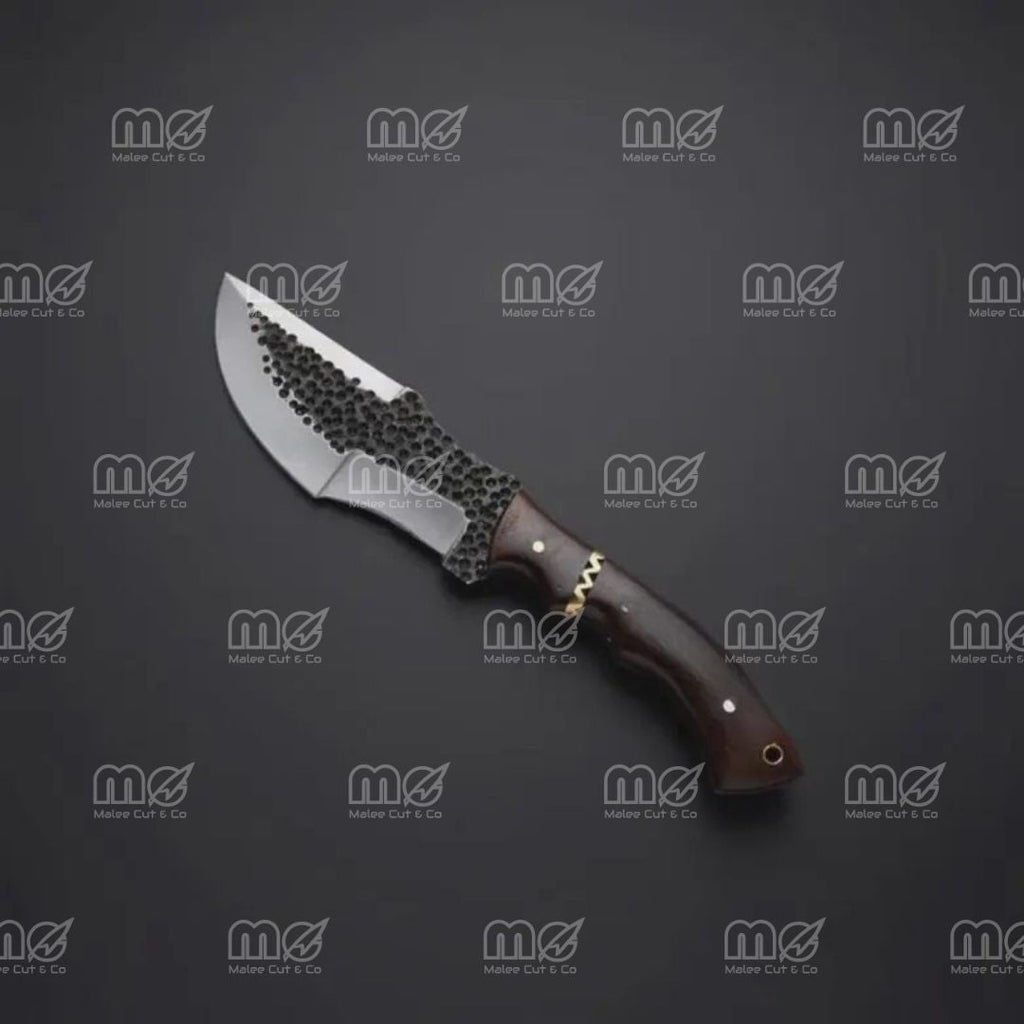 Tom Brown Tracker Knife – Carbon Steel Full Tang Blade with Rosewood Handle And Leather Sheath