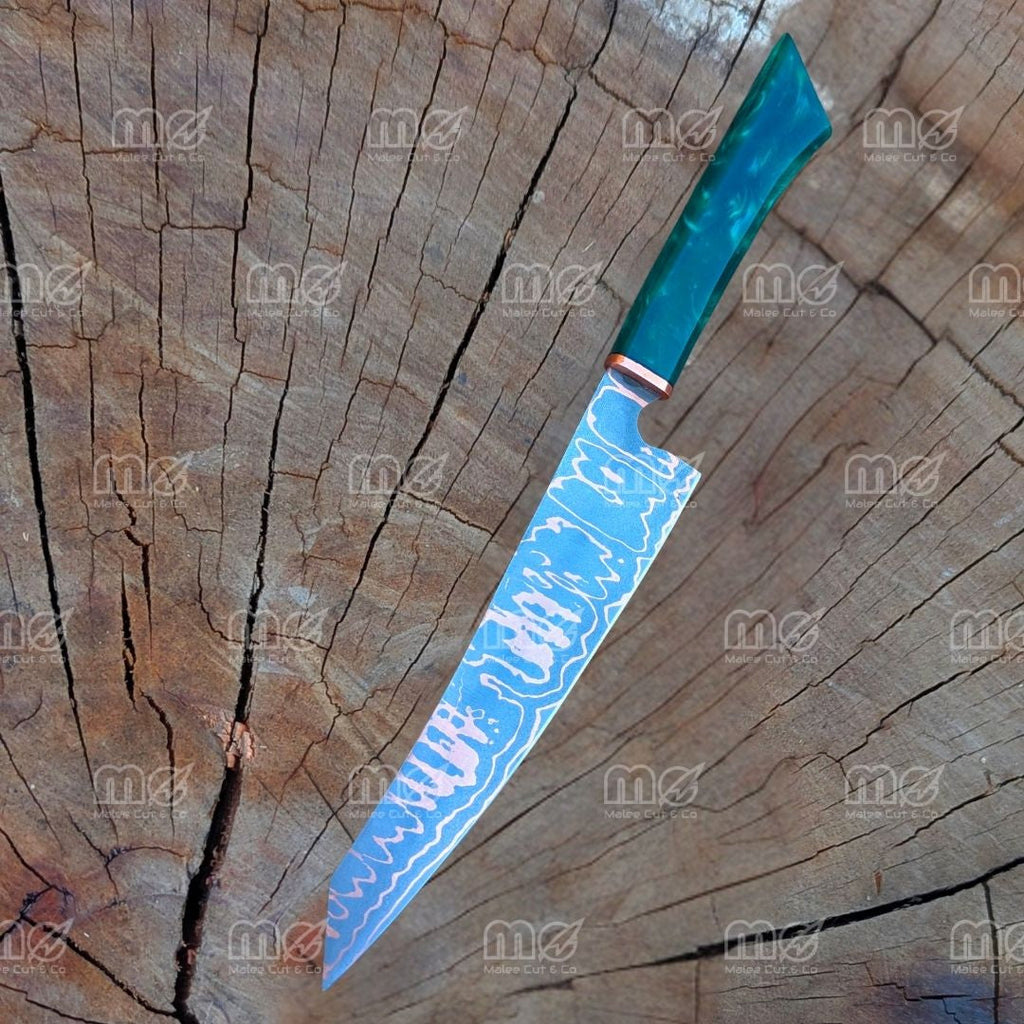 Handmade Copper Carbon Steel Chef Knife