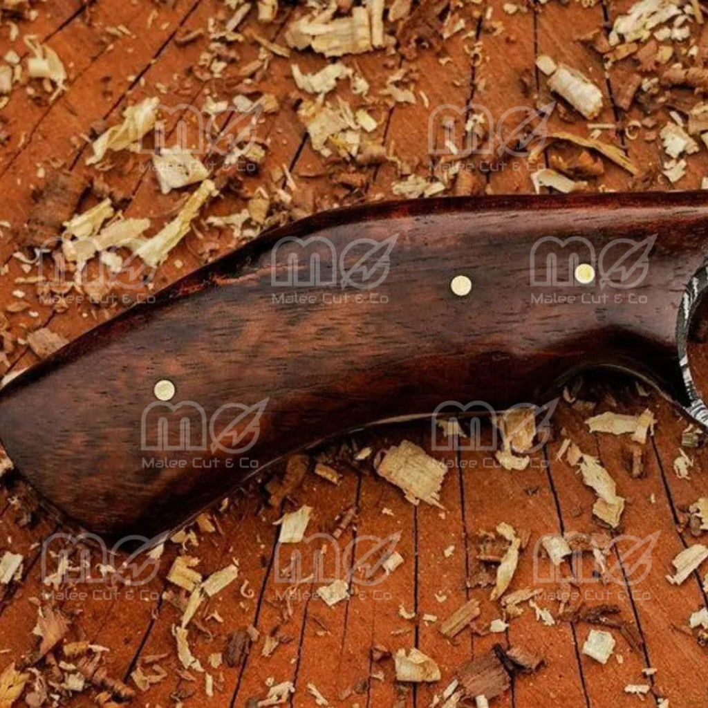 Handmade Damascus Steel Hunting Knife With Rosewood Handle