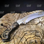 Hand-Forged Bowie Knife With Leather Sheath – Custom Hunting & Bushcraft Knife