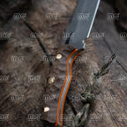 Handmade Damascus Bushcraft Knife With Leather Sheath