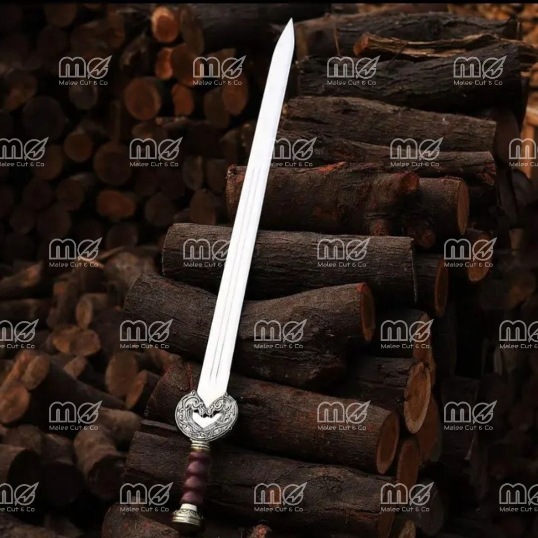 Handmade Templar Knight Sword – 40" Damascus Steel Blade With Cover