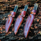 Lot of 3 Custom Handmade Bob Loveless Style Hunting Knives