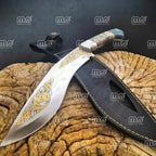 Hand-Forged Bowie Knife With Leather Sheath – Custom Hunting & Bushcraft Knife