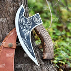 Personalized Hand-Forged Viking Pizza Cutter Axe