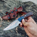 8" Handmade Copper Damascus Skinning Hunting Knife