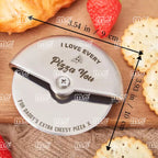 Premium Hand Forged Damascus Steel Pizza Cutter Wheel With Leather Sheath