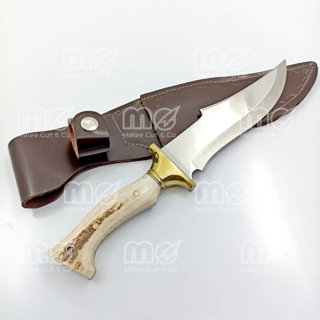 Custom Handmade Hunting Knife With Stag Horn Handle