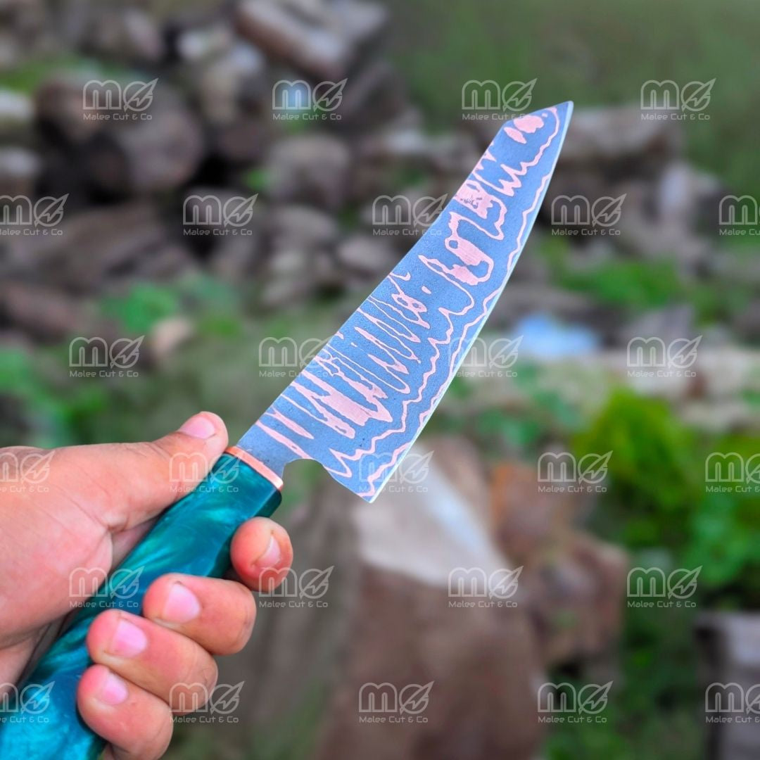 Handmade Copper Carbon Steel Chef Knife