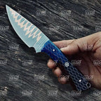 8" Handmade Copper Damascus Skinning Hunting Knife