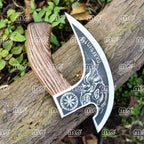 Personalized Hand-Forged Viking Pizza Cutter Axe