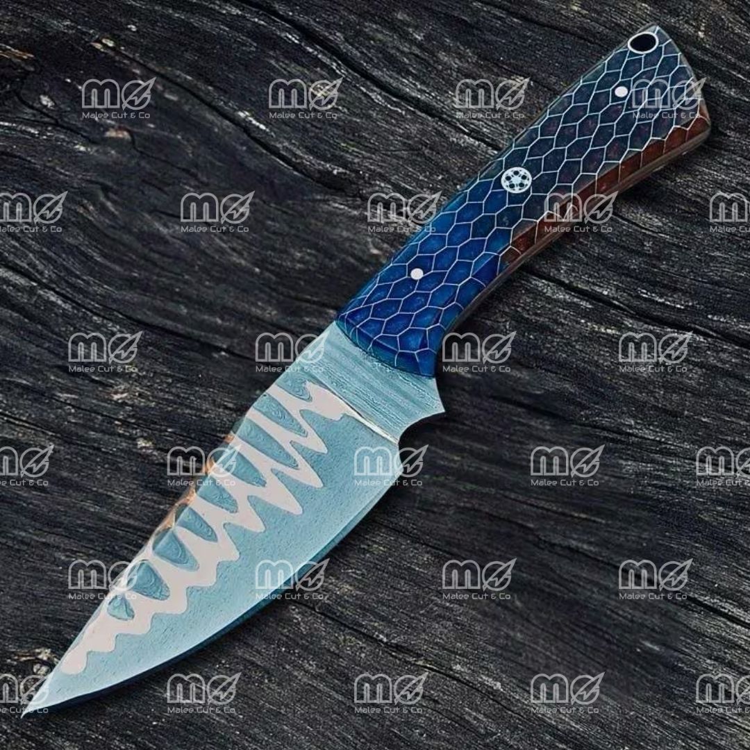 8" Handmade Copper Damascus Skinning Hunting Knife
