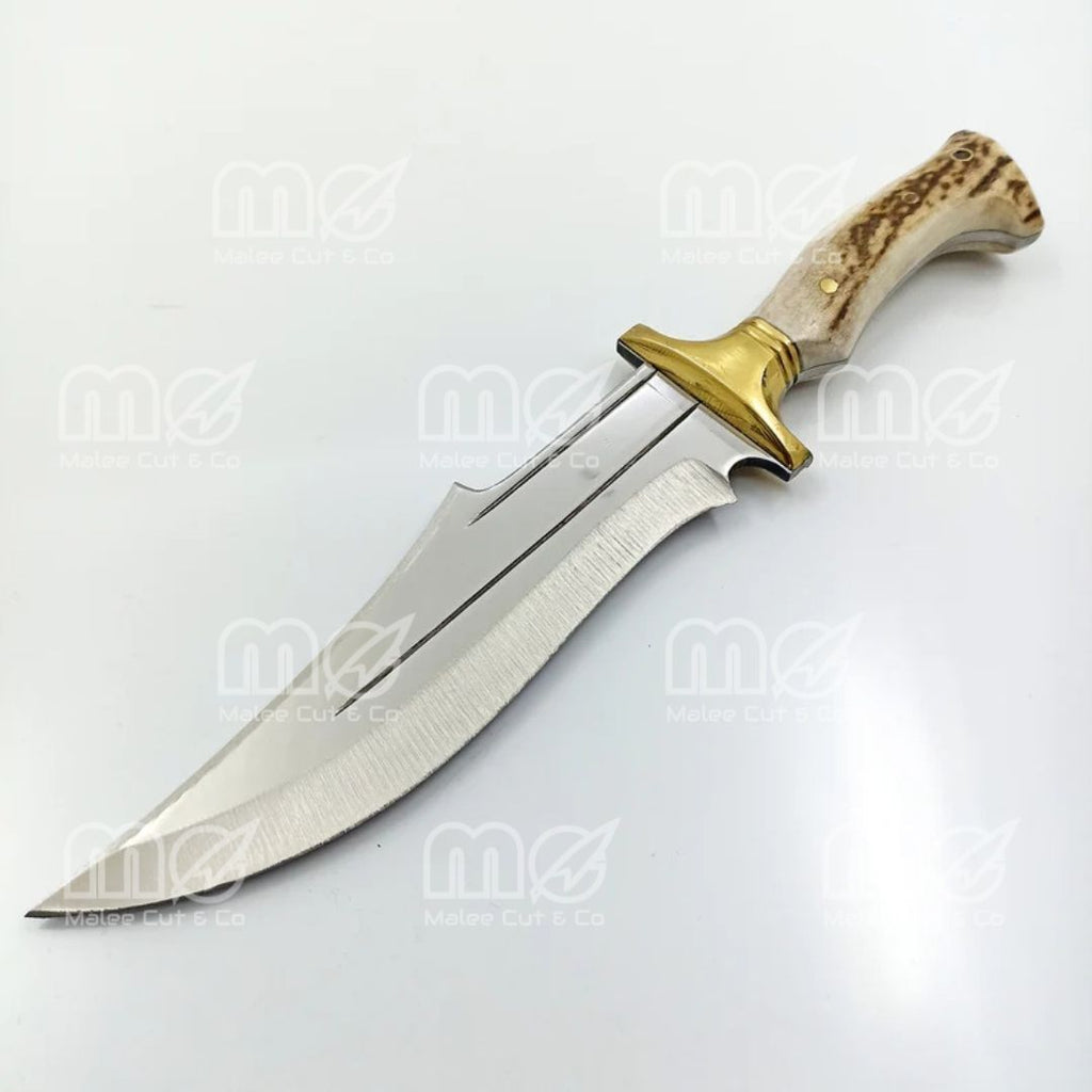 Custom Handmade Hunting Knife With Stag Horn Handle