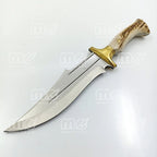 Custom Handmade Hunting Knife With Stag Horn Handle