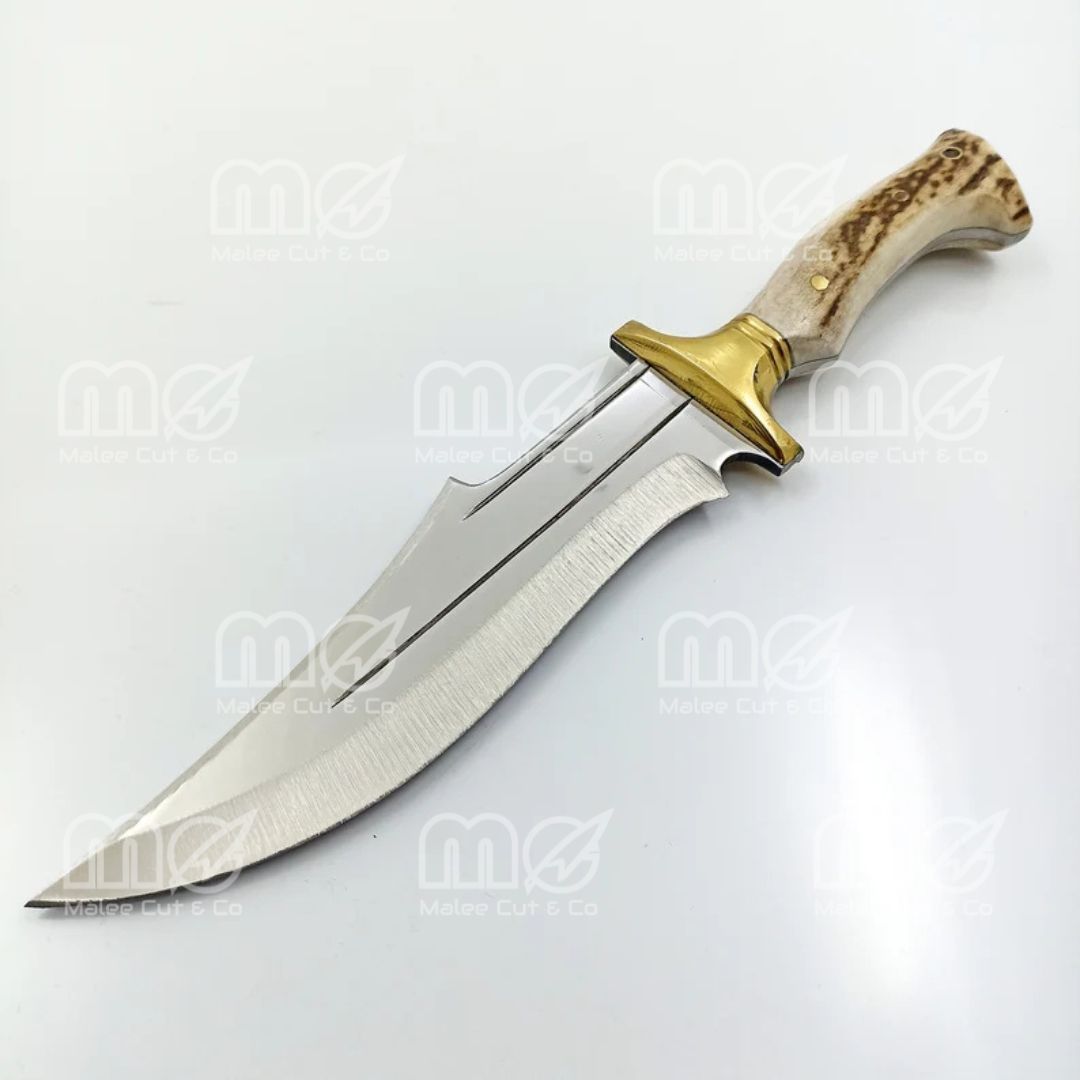 Custom Handmade Hunting Knife With Stag Horn Handle