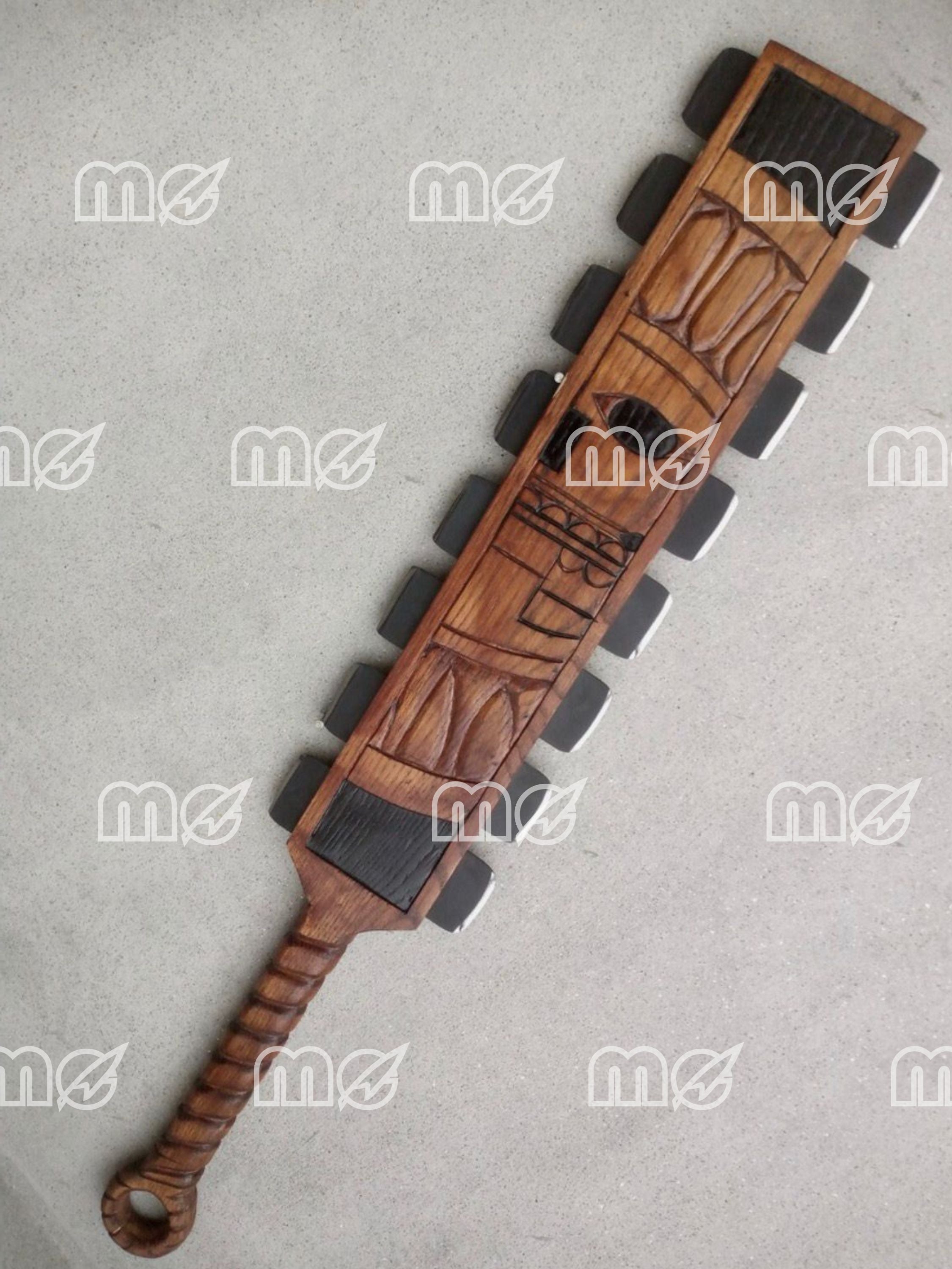 Handmade Engraved Decorative Obsidian Aztec Sword