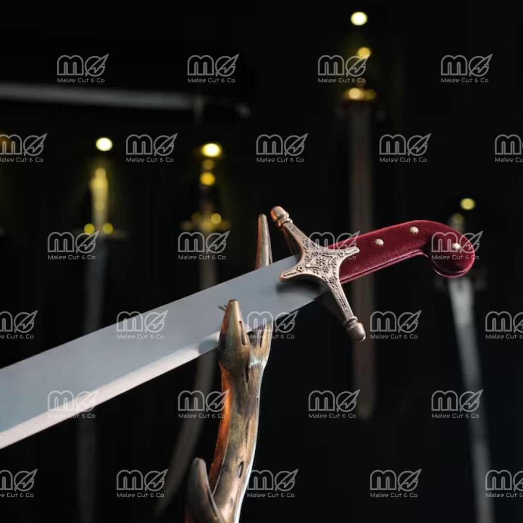 Handmade Zulfiqar Sword – Traditional Carbon Steel Imam Ali Sword With Velvet Handle