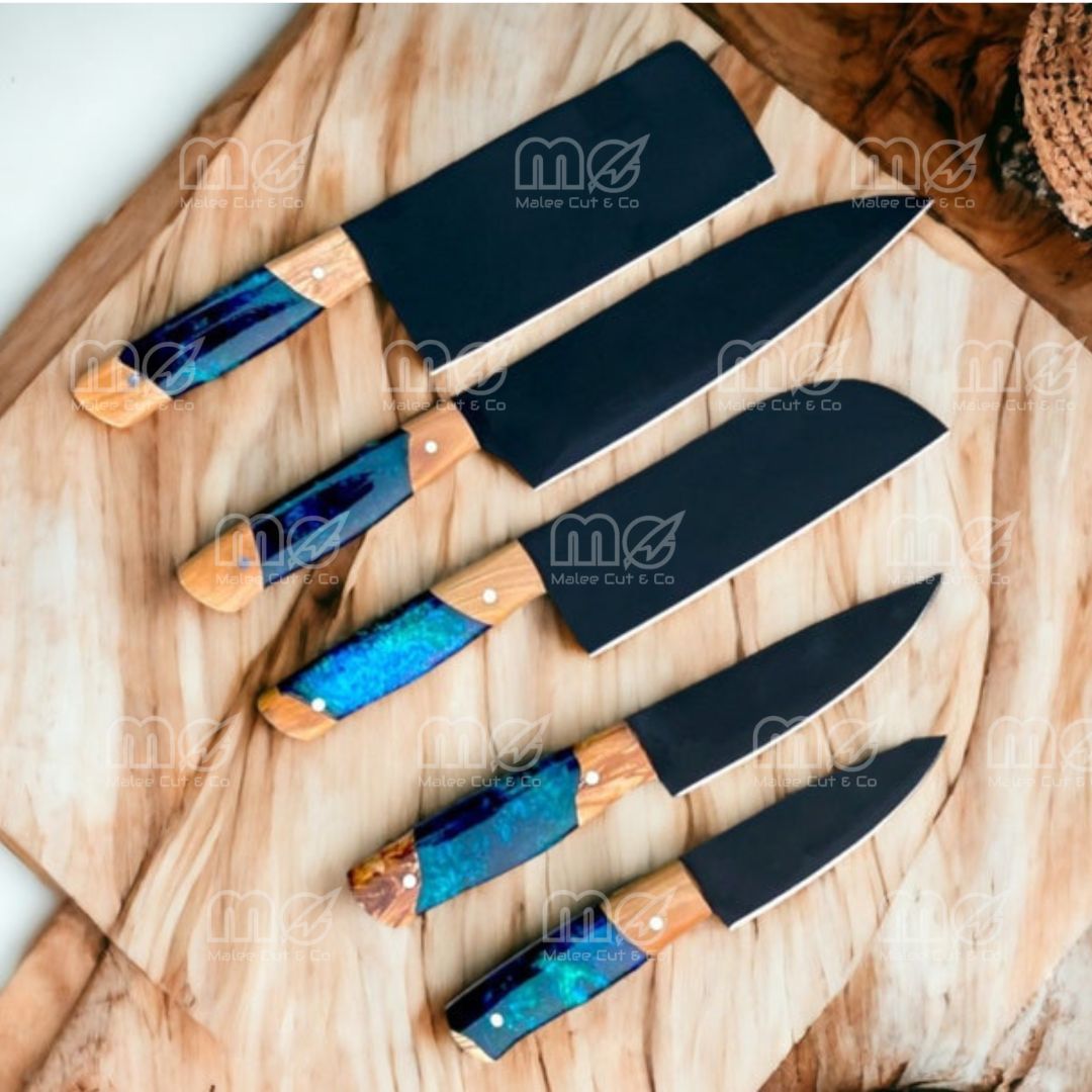 Personalized Hand-Forged 5-Piece Chef Knife Set