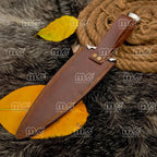 Hand-Forged Damascus Steel Bowie Knife – Rosewood Handle, Full Tang Blade & Leather Sheath | Custom Hunting & Survival Knife | Gift for Him