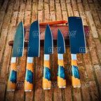 Handmade Carbon Steel Steak Knife Set 6-Piece