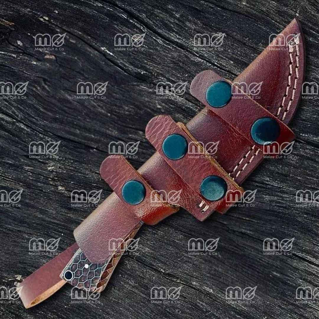 8" Handmade Copper Damascus Skinning Hunting Knife