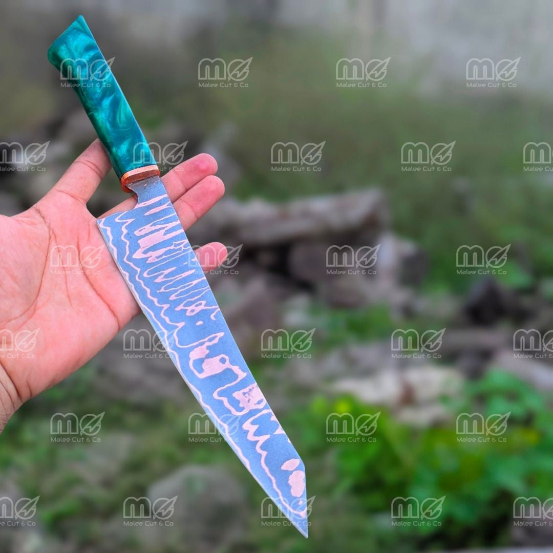 Handmade Copper Carbon Steel Chef Knife