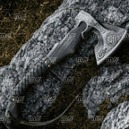 Premium Hand-Forged Viking Axe | Custom Carbon Steel Tomahawk | Hand-Engraved Norse Axe