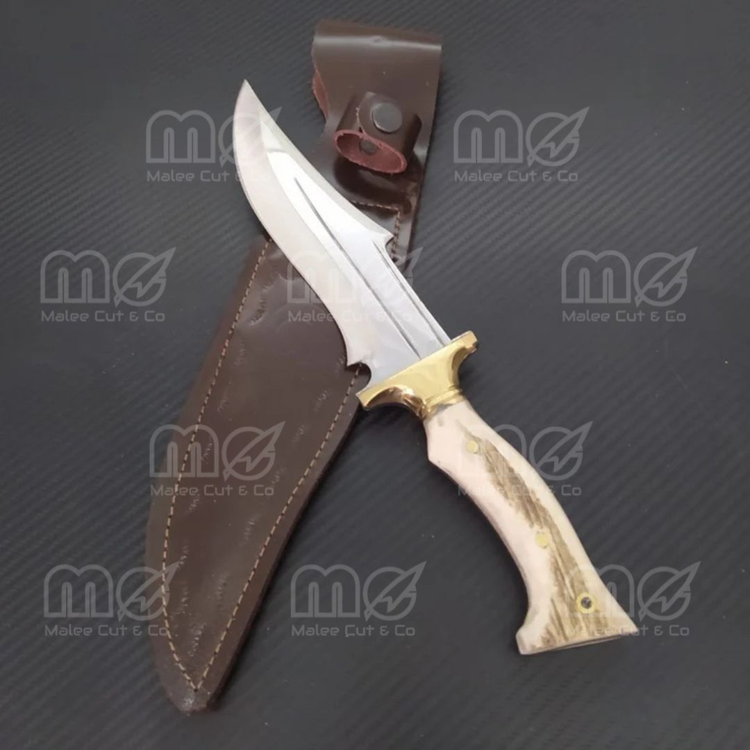 Custom Handmade Hunting Knife With Stag Horn Handle