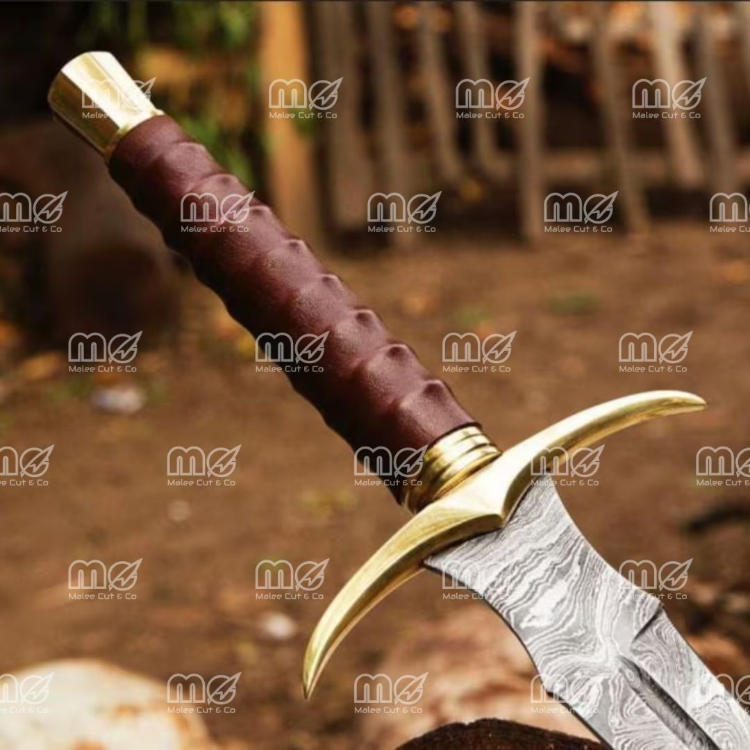 Handmade Real Damascus Steel Viking & Medieval Sword – Full Tang Historical Replica, Templar & Fantasy Design, Groomsmen or Christmas Gift