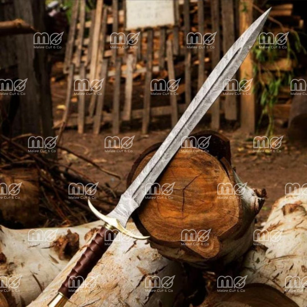 Handmade Real Damascus Steel Viking & Medieval Sword – Full Tang Historical Replica, Templar & Fantasy Design, Groomsmen or Christmas Gift