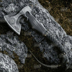 Premium Hand-Forged Viking Axe | Custom Carbon Steel Tomahawk | Hand-Engraved Norse Axe