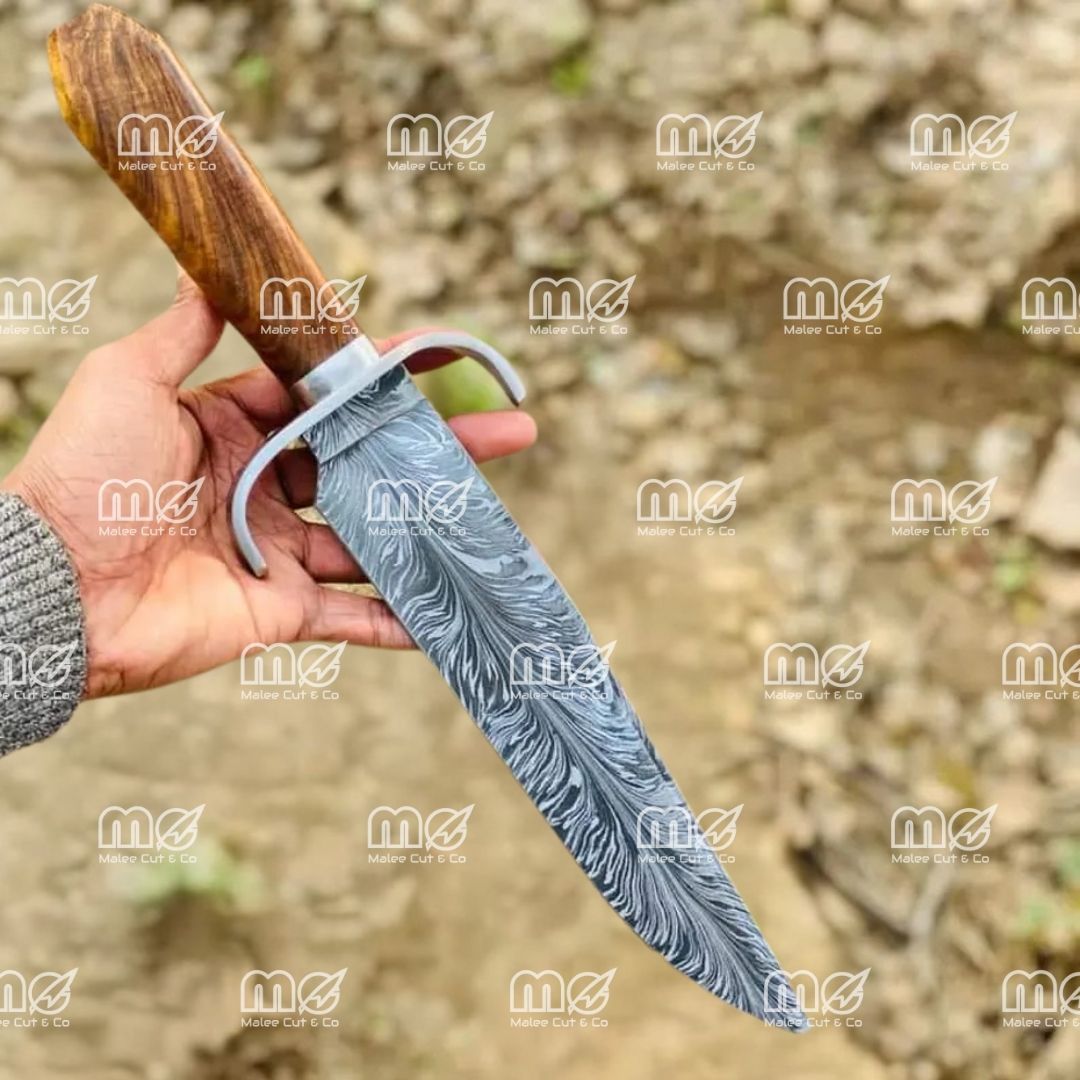 Custom Handmade Bagwell Bowie Knife – Damascus Steel Blade