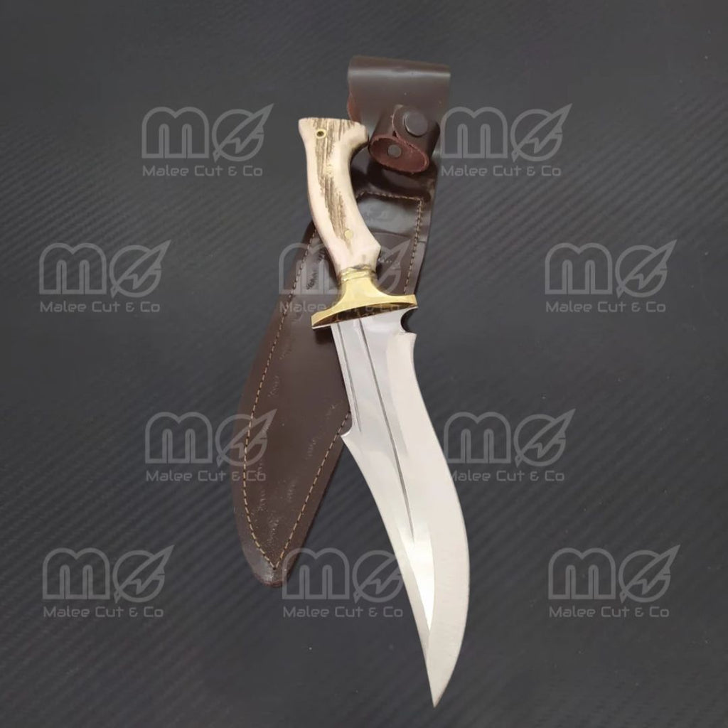 Custom Handmade Hunting Knife With Stag Horn Handle